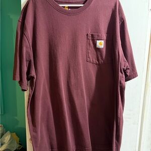 Carhartt Men's Maroon Short Sleeve Pocket Tee